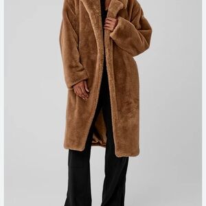 Luxurious Tan Faux Fur Coat